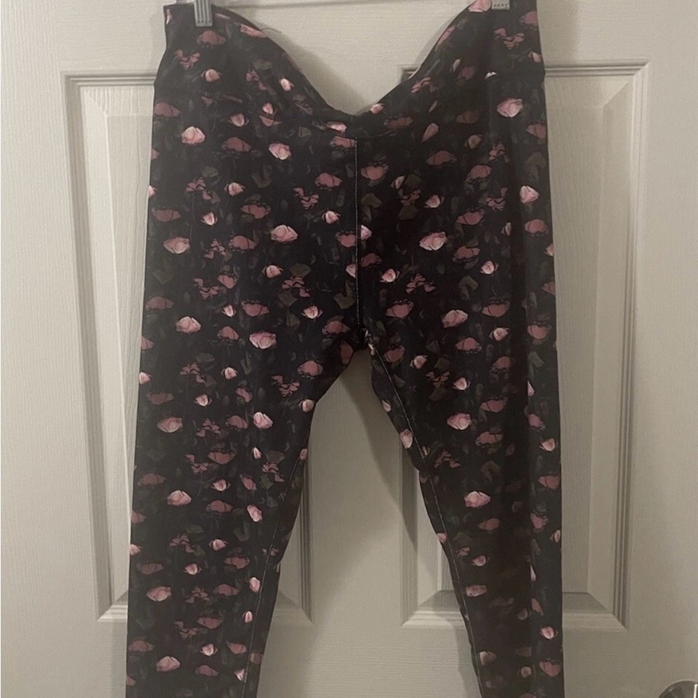 Fabletics Women’s Leggings in Black and Pink Floral